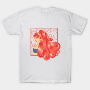 girl with long pink hair without background T-Shirt